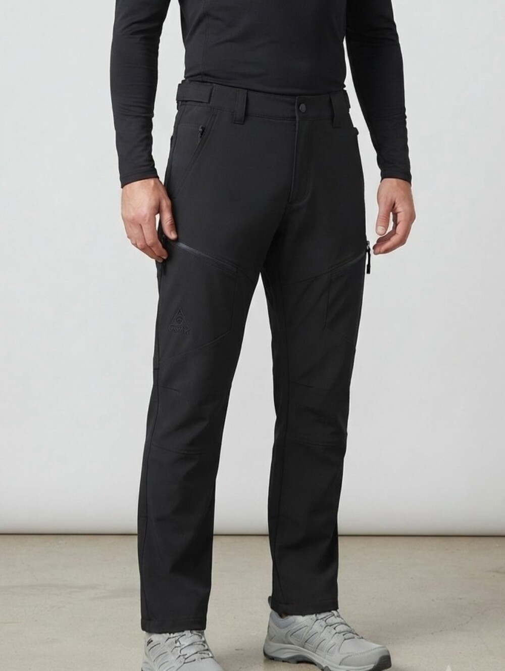 GERRY Men's L/G Softshell Snow Pants Fleece Lined Black Winter Outdoor